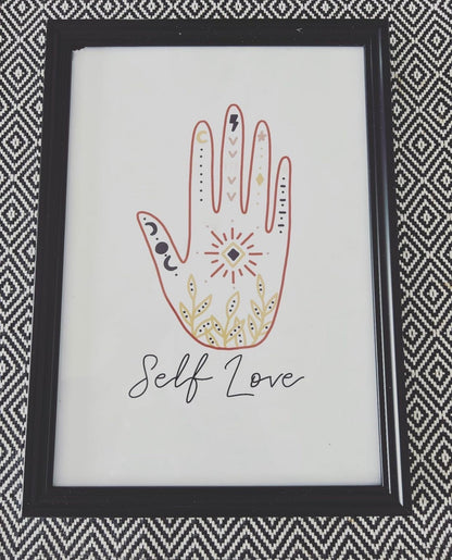 Self Love Boho Boho Hippie Simple Home Wall Decor Print-0