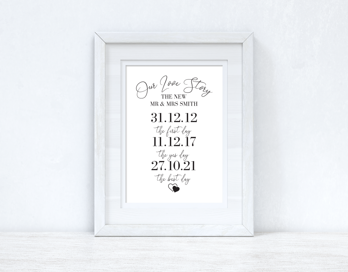 Our Love Story Personalised Home Bedroom Wall Decor Print-0